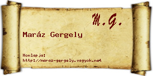 Maráz Gergely névjegykártya